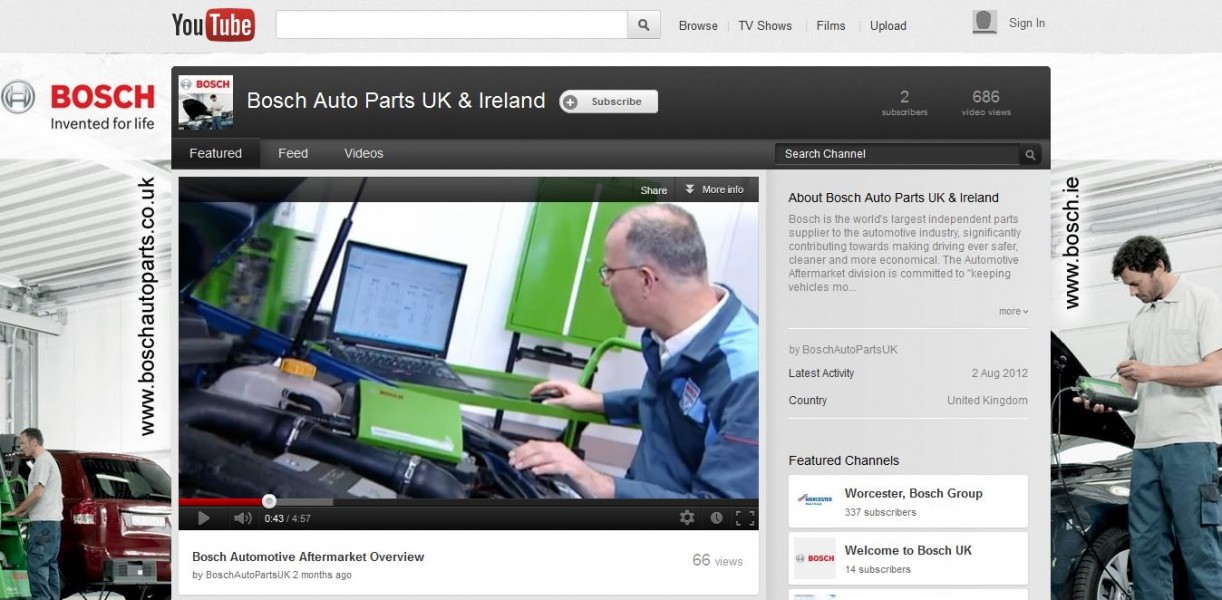 Bosch Aftermarket Launches Youtube Channel