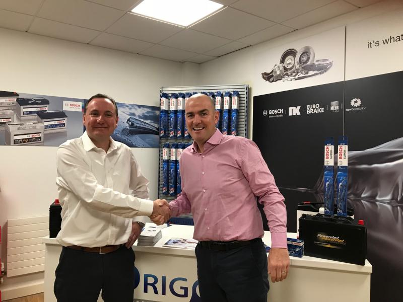 Ken Tannam General Manager of Origo Autoparts with Alan Gaynor Managing Director of J&S Automotive Distributors 