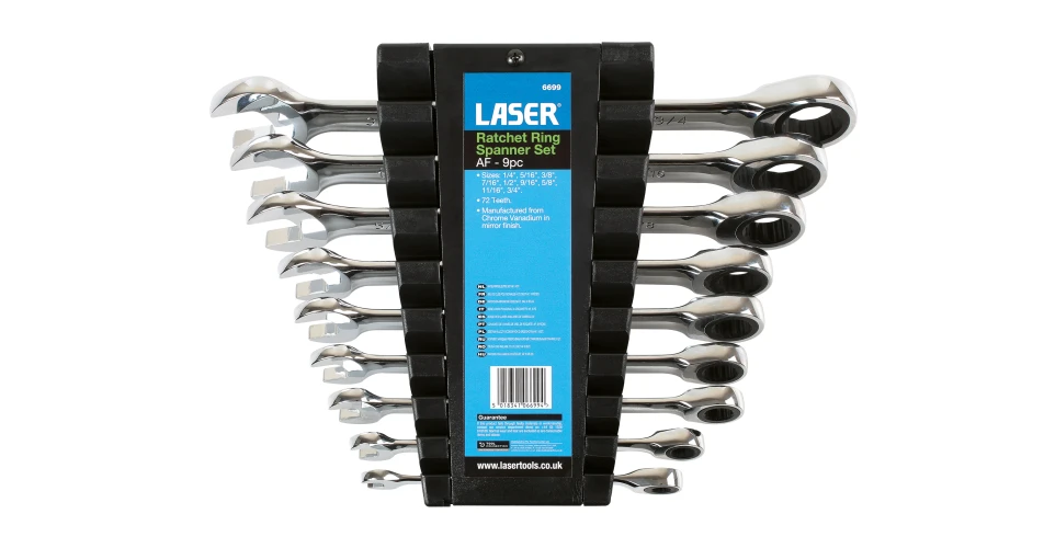 Laser offers AF ratchet ring spanners for working in restricted areas