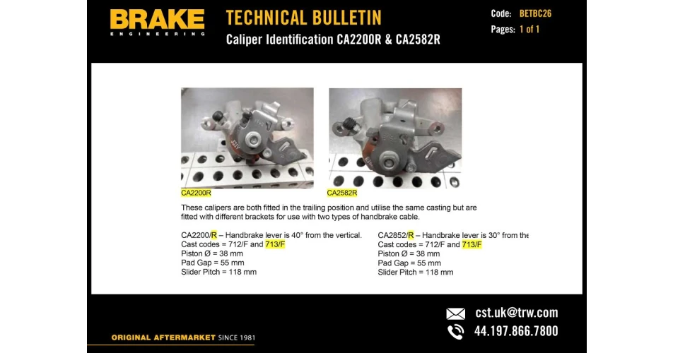 Brake Engineering rolls out technical bulletins