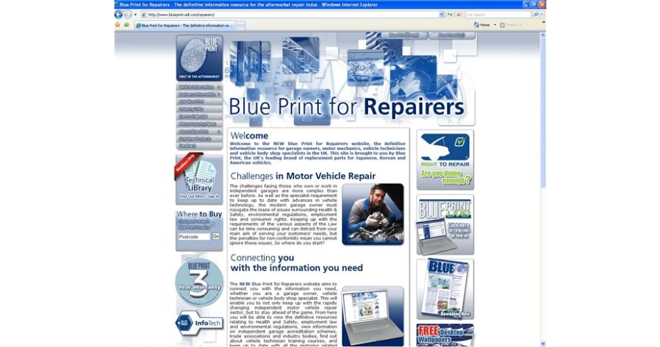 Blue Print for repairers website