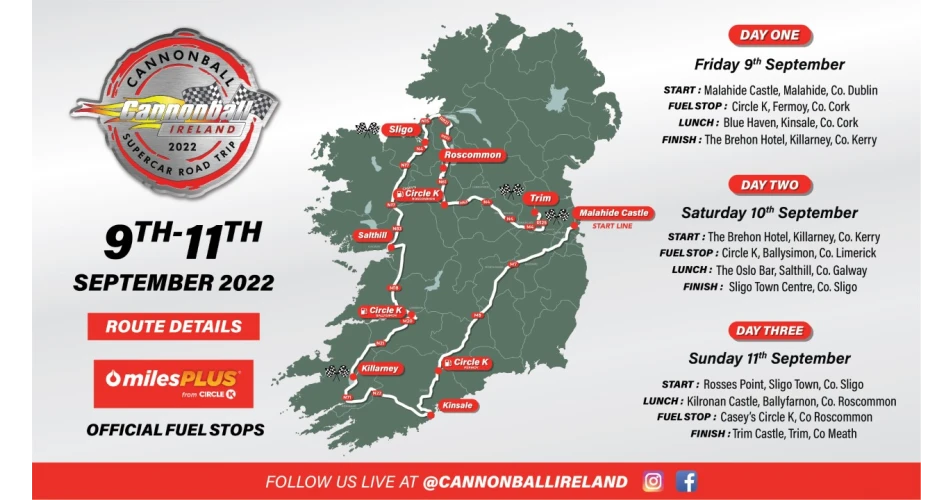 Cannonball route announced