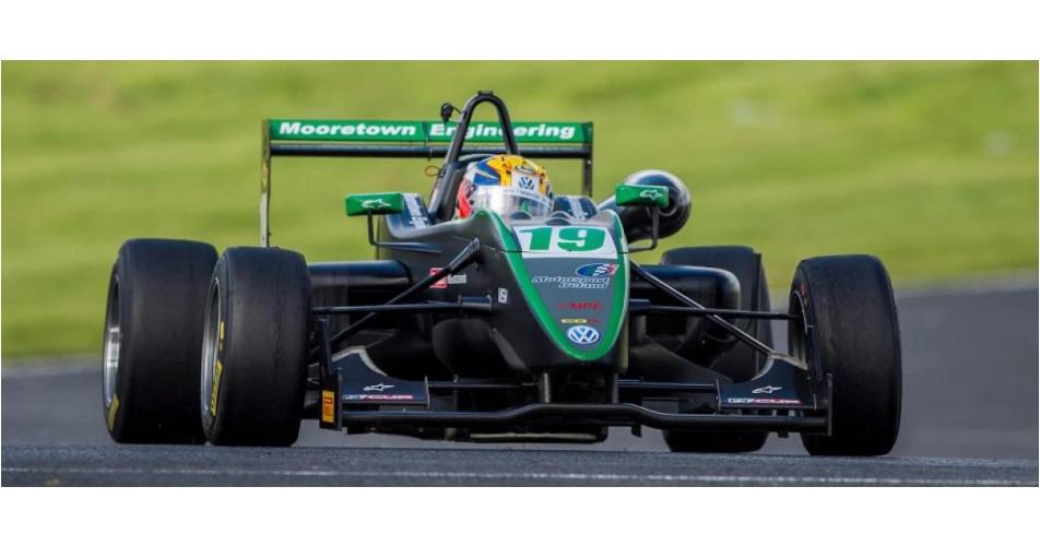 Carey lifts the Leinster Trophy at Mondello Park