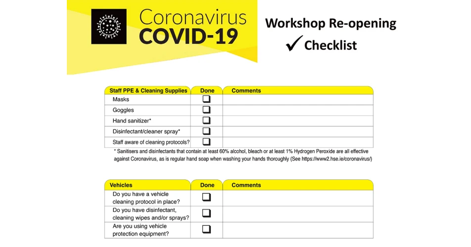 Your workshop re-opening checklist 