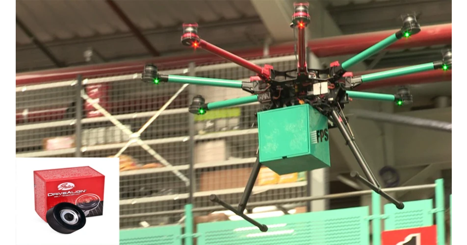 Drone delivers parts for Gates