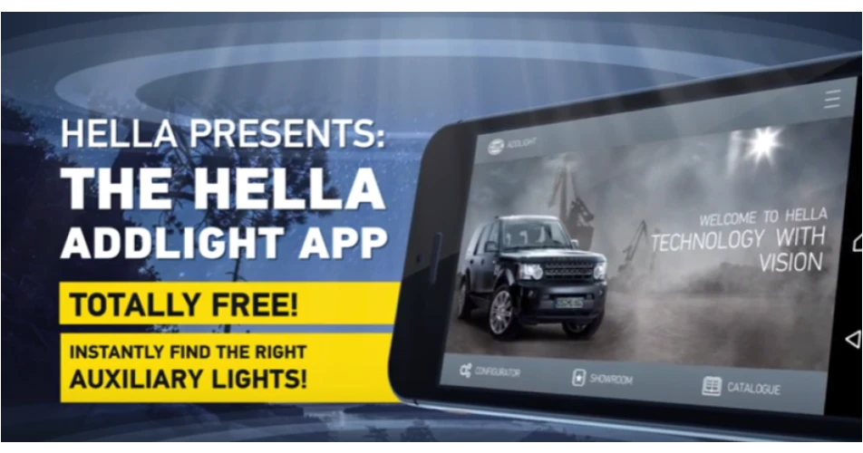 Easy to use 3D Bulbs App from HELLA