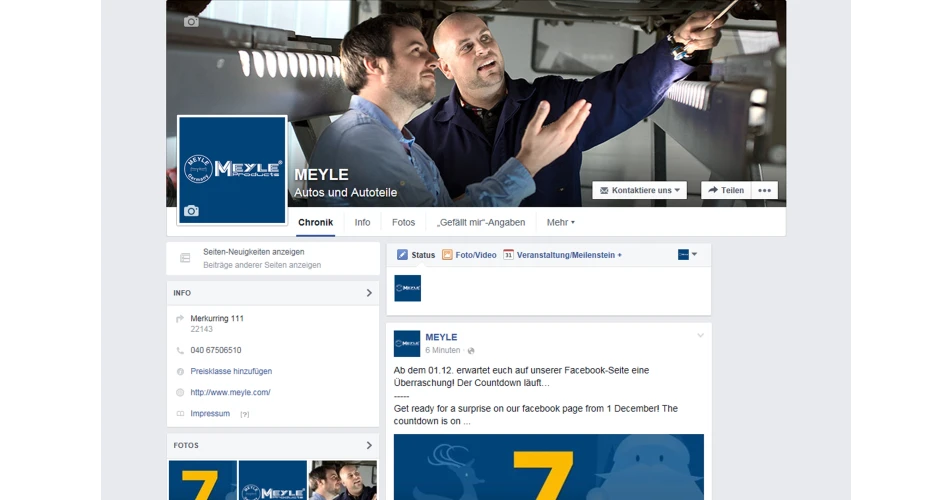 New MEYLE Facebook page 