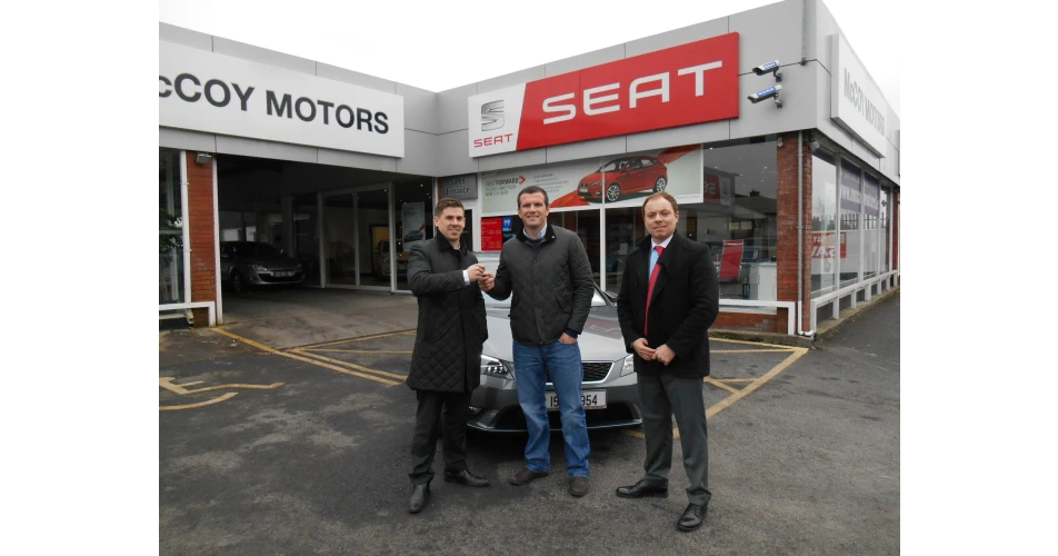 Shane Jennings collects new SEAT Leon from McCoy Motors