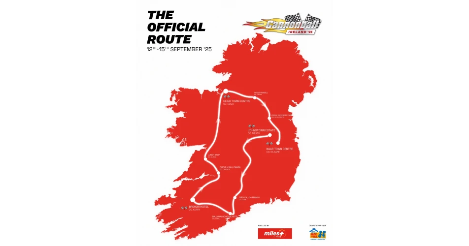 Official route for Cannonball Ireland 2025 announced&nbsp;