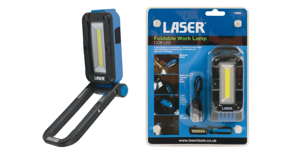 Versatile rechargeable LED work light from Laser Tools