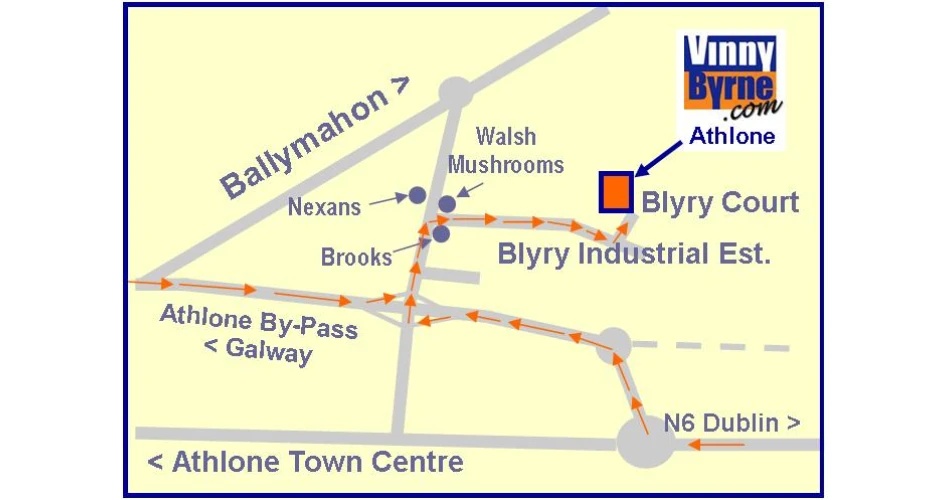 Vinny Byrne Athlone map
