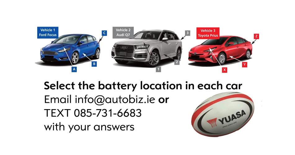 Find the battery - Win a rugby ball!
