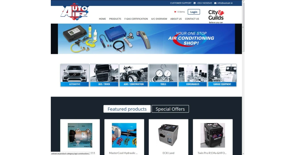 Air-con parts, equipment and consumables to buy online at new Auto Air website