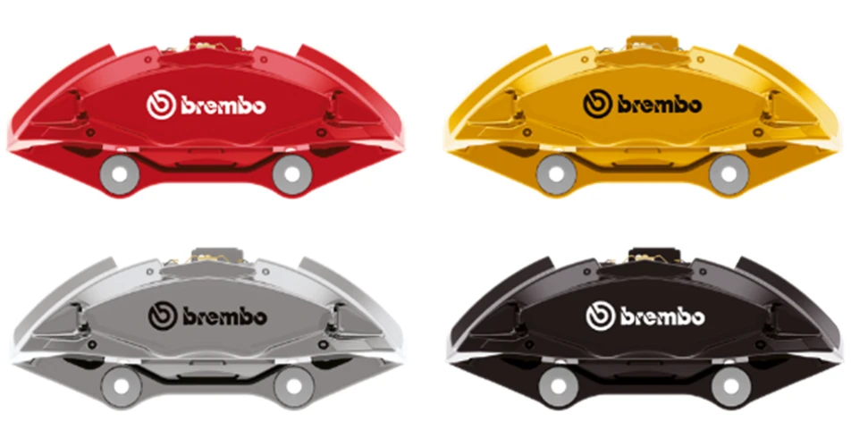 Brembo X-style callipers add a splash of colour