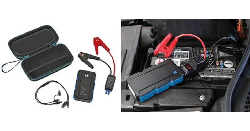 Compact multi-function jump start power pack from Laser