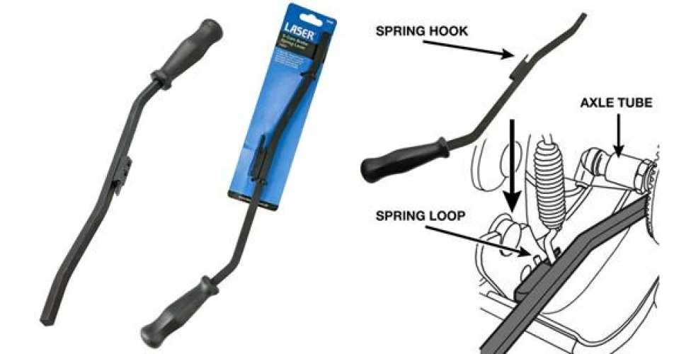 Laser simplifies removal and refit of brake shoe retaining springs on HGV drum brakes