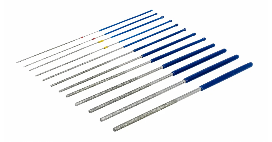 Useful micro round diamond-coated file set from Laser