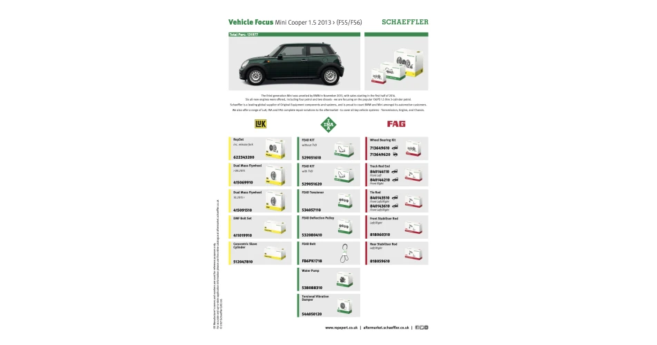 Schaeffler focus on 1.5L MINI Cooper to showcase range coverage