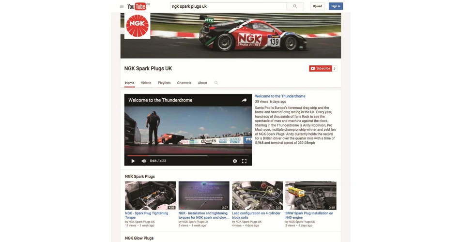 New NGK YouTube Channel 