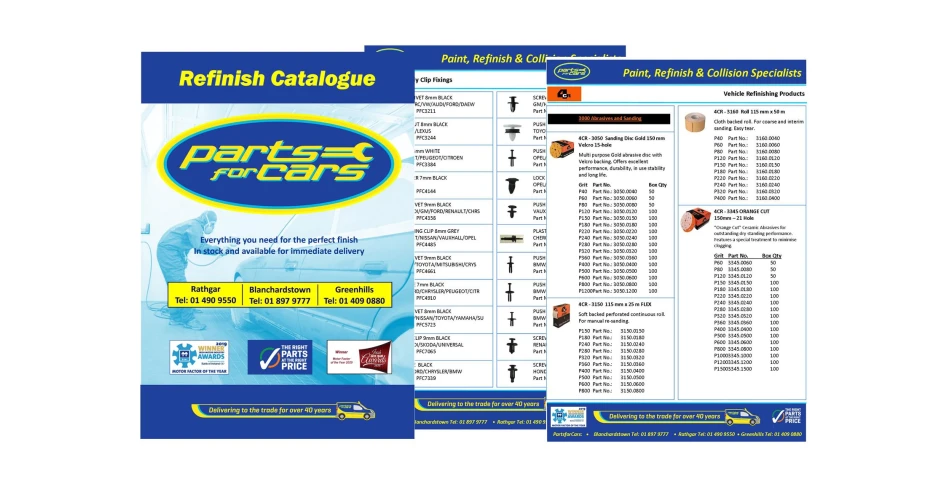 PartsforCars introduces new 84-page Refinish Products Catalogue