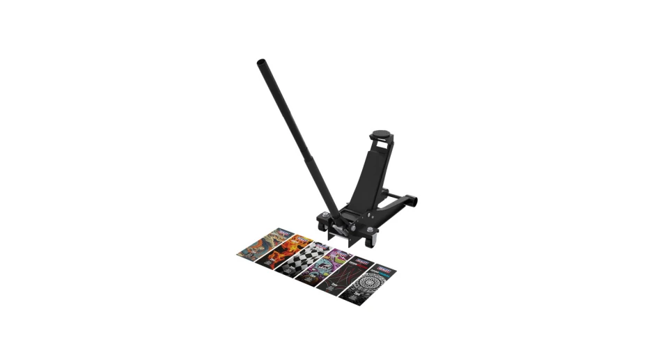 Get a custom jack with interchangeable graphics from Sealey