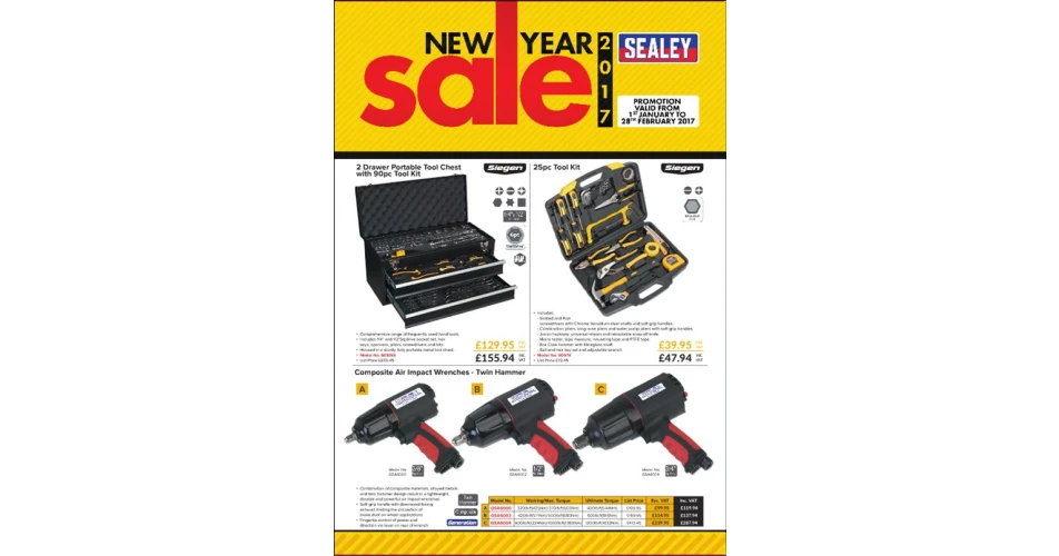 Grab a bargain in the Sealey New Year Sale