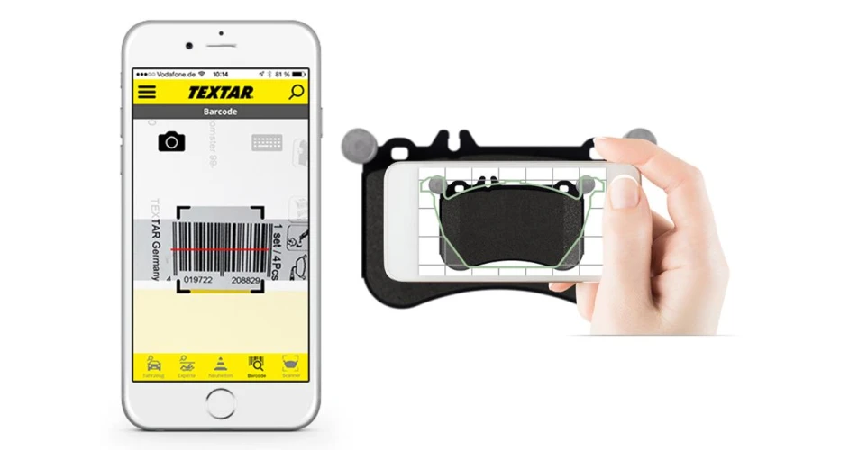 Textar Brakebook App now includes barcode & pad scanner