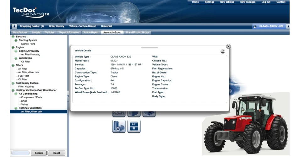 TECDOC for tractors&nbsp; 