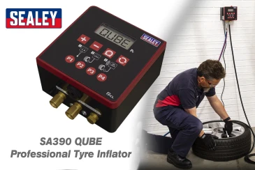 Simple and effective workshop tyre Inflation from Sealey