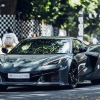 New Corvette E-Ray hybrid on show at Goodwood